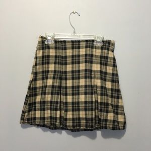 Brandy Melville Pleated Plaid Mink Skirt